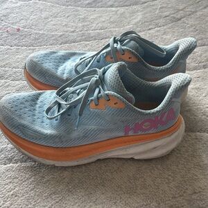 Hoka Women's Light Blue and Orange Athletic Shoes
